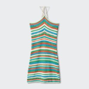 Mango Halter-neck crochet dress